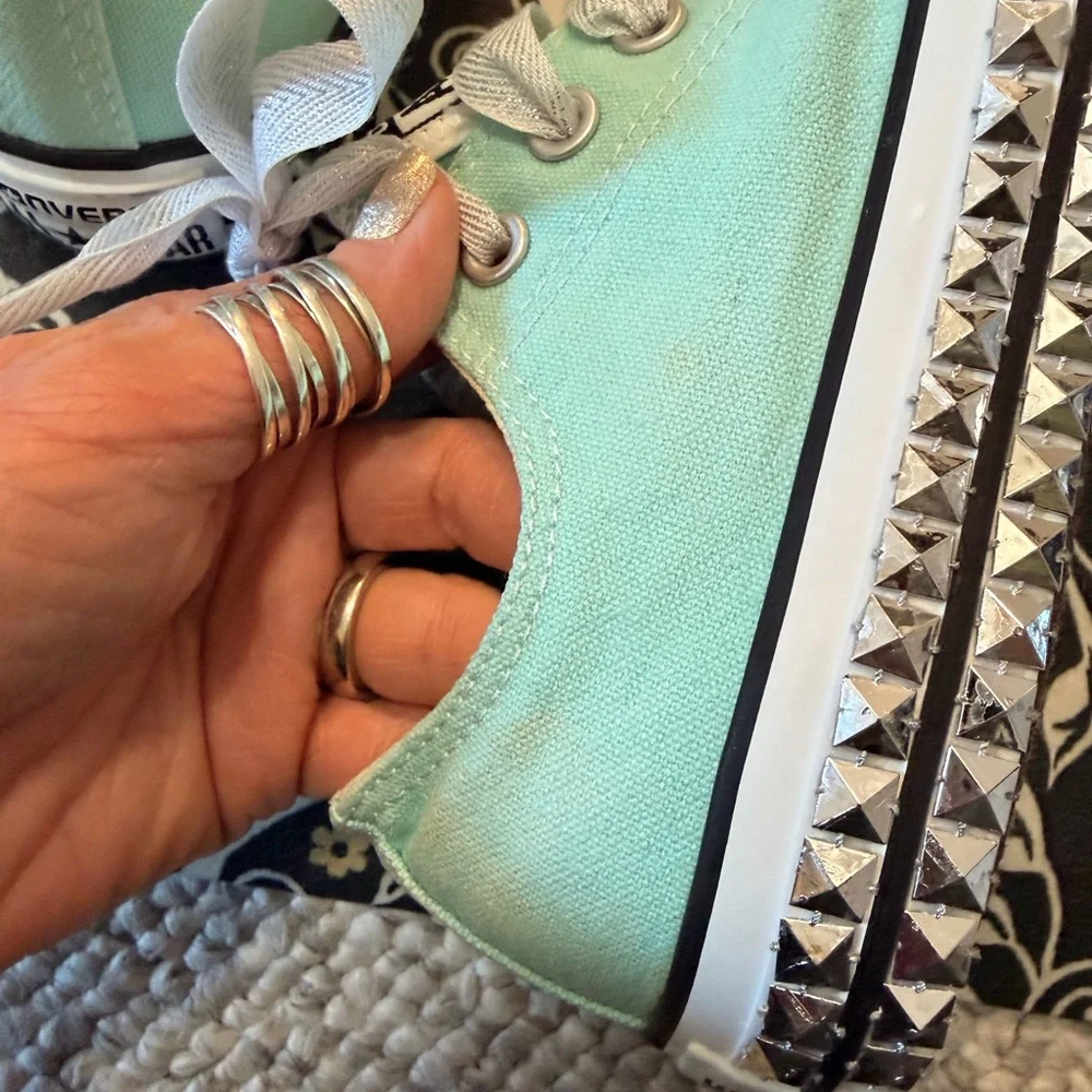 Converse Mint Green Sneakers with Studded Detail - Picture 10 of 10